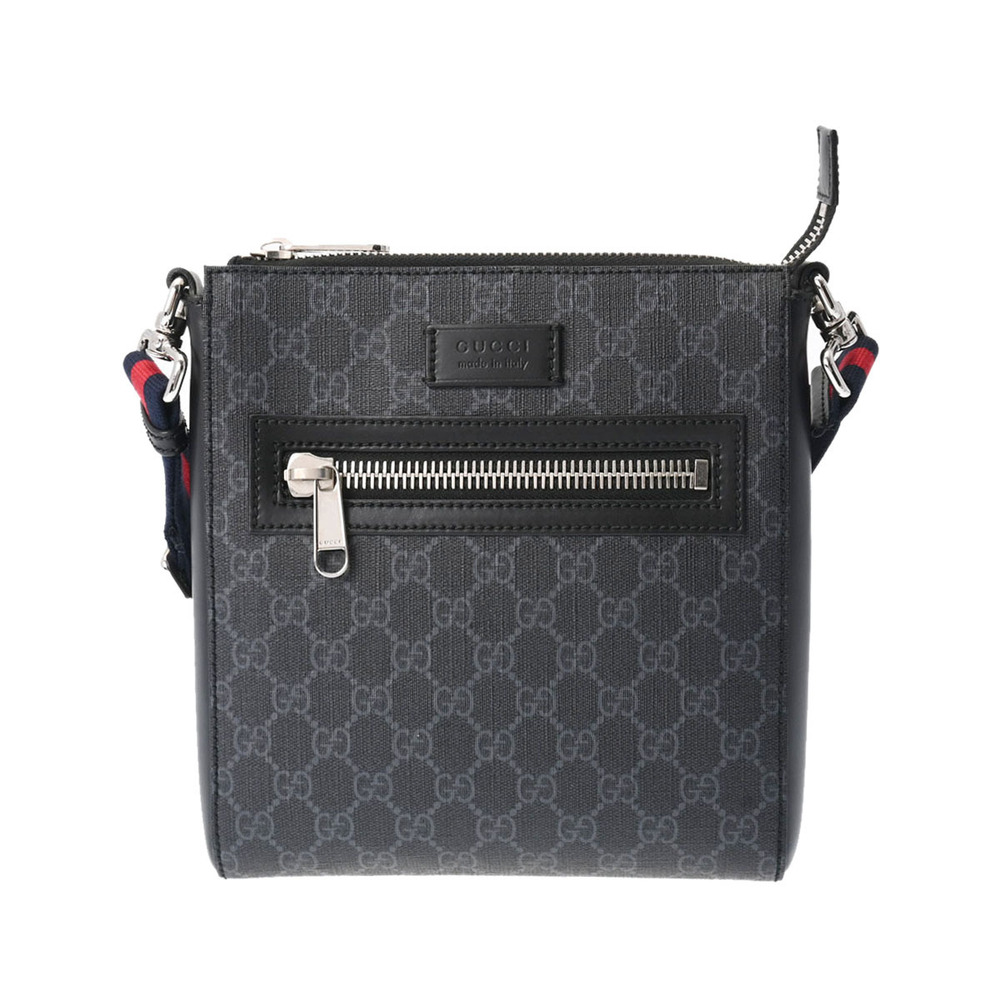 GUCCI Messenger Bag Black GG Supreme Canvas Shoulder